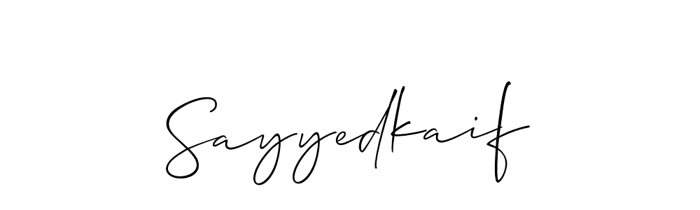 Create a beautiful signature design for name Sayyedkaif. With this signature (Allison_Script) fonts, you can make a handwritten signature for free. Sayyedkaif signature style 2 images and pictures png