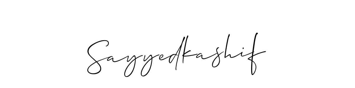 It looks lik you need a new signature style for name Sayyedkashif. Design unique handwritten (Allison_Script) signature with our free signature maker in just a few clicks. Sayyedkashif signature style 2 images and pictures png