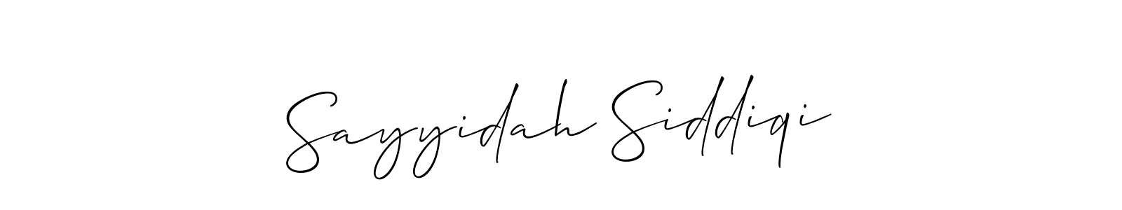 Create a beautiful signature design for name Sayyidah Siddiqi. With this signature (Allison_Script) fonts, you can make a handwritten signature for free. Sayyidah Siddiqi signature style 2 images and pictures png