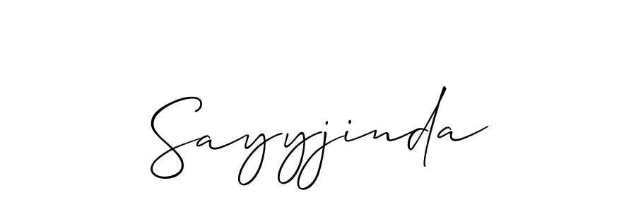 Use a signature maker to create a handwritten signature online. With this signature software, you can design (Allison_Script) your own signature for name Sayyjinda. Sayyjinda signature style 2 images and pictures png