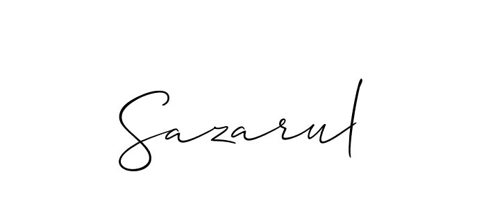 It looks lik you need a new signature style for name Sazarul. Design unique handwritten (Allison_Script) signature with our free signature maker in just a few clicks. Sazarul signature style 2 images and pictures png