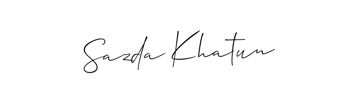 Use a signature maker to create a handwritten signature online. With this signature software, you can design (Allison_Script) your own signature for name Sazda Khatun. Sazda Khatun signature style 2 images and pictures png