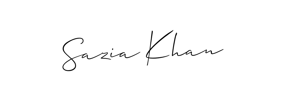 Use a signature maker to create a handwritten signature online. With this signature software, you can design (Allison_Script) your own signature for name Sazia Khan. Sazia Khan signature style 2 images and pictures png