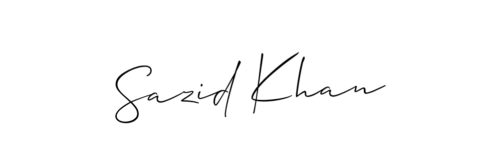 Allison_Script is a professional signature style that is perfect for those who want to add a touch of class to their signature. It is also a great choice for those who want to make their signature more unique. Get Sazid Khan name to fancy signature for free. Sazid Khan signature style 2 images and pictures png