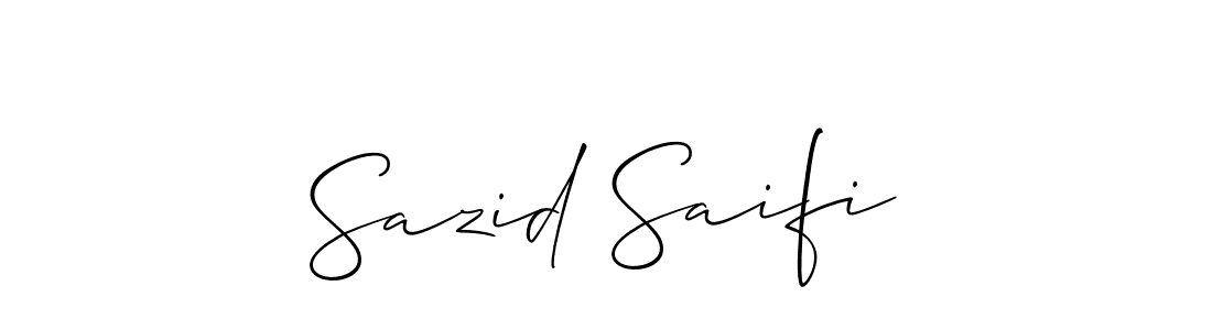 The best way (Allison_Script) to make a short signature is to pick only two or three words in your name. The name Sazid Saifi include a total of six letters. For converting this name. Sazid Saifi signature style 2 images and pictures png