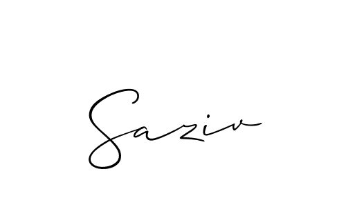 Design your own signature with our free online signature maker. With this signature software, you can create a handwritten (Allison_Script) signature for name Saziv. Saziv signature style 2 images and pictures png