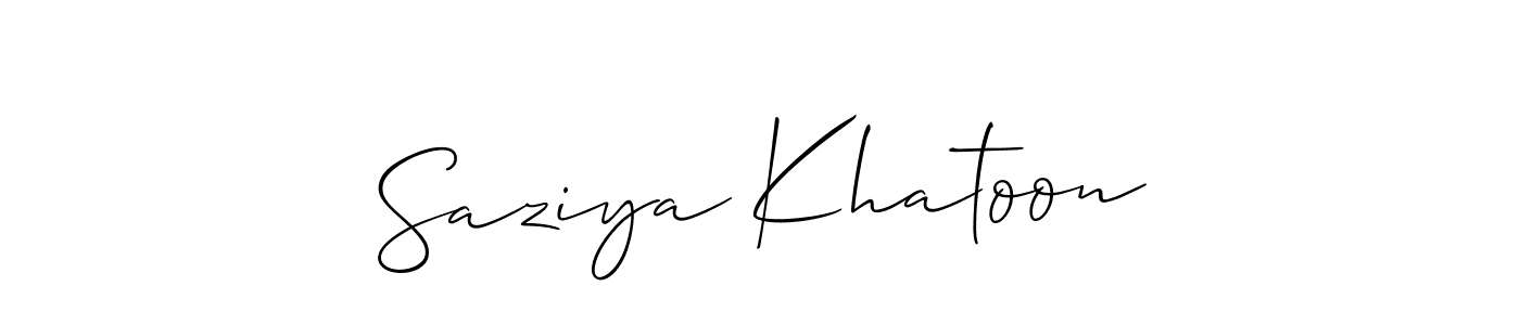 if you are searching for the best signature style for your name Saziya Khatoon. so please give up your signature search. here we have designed multiple signature styles  using Allison_Script. Saziya Khatoon signature style 2 images and pictures png
