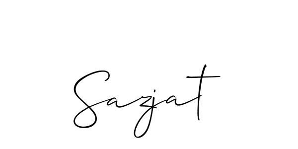 Create a beautiful signature design for name Sazjat. With this signature (Allison_Script) fonts, you can make a handwritten signature for free. Sazjat signature style 2 images and pictures png