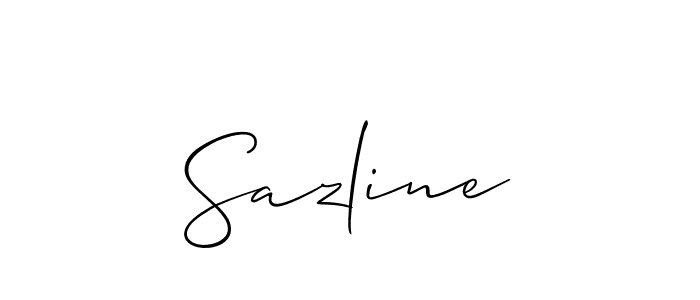 Allison_Script is a professional signature style that is perfect for those who want to add a touch of class to their signature. It is also a great choice for those who want to make their signature more unique. Get Sazline name to fancy signature for free. Sazline signature style 2 images and pictures png