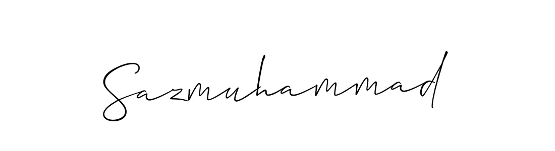 Create a beautiful signature design for name Sazmuhammad. With this signature (Allison_Script) fonts, you can make a handwritten signature for free. Sazmuhammad signature style 2 images and pictures png