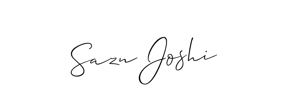 if you are searching for the best signature style for your name Sazn Joshi. so please give up your signature search. here we have designed multiple signature styles  using Allison_Script. Sazn Joshi signature style 2 images and pictures png