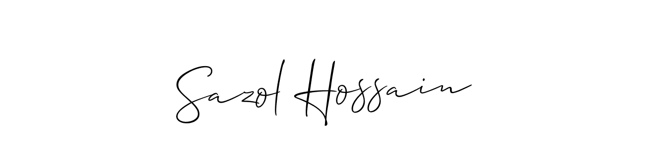 The best way (Allison_Script) to make a short signature is to pick only two or three words in your name. The name Sazol Hossain include a total of six letters. For converting this name. Sazol Hossain signature style 2 images and pictures png