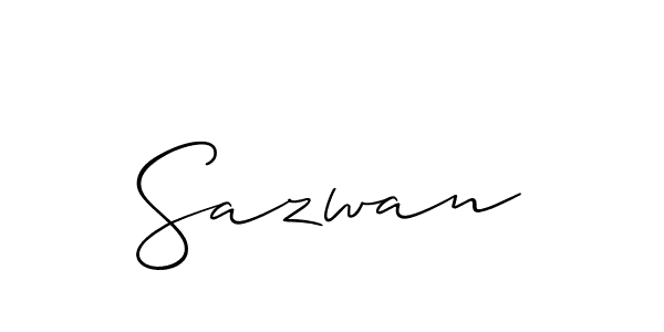 How to make Sazwan signature? Allison_Script is a professional autograph style. Create handwritten signature for Sazwan name. Sazwan signature style 2 images and pictures png