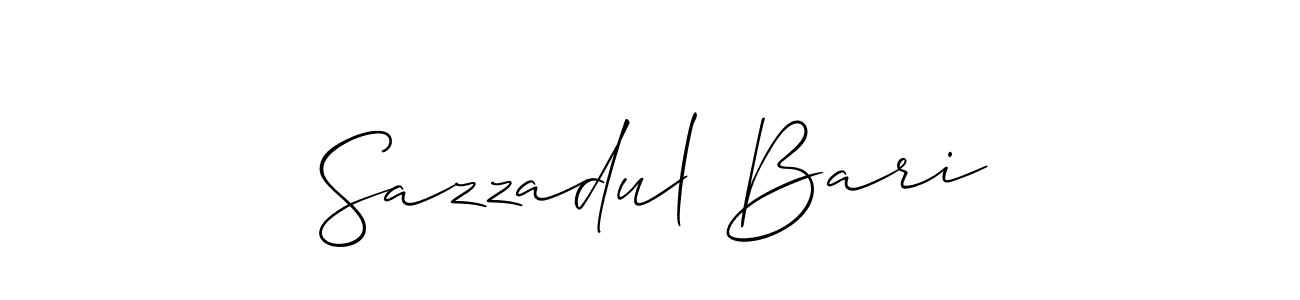 The best way (Allison_Script) to make a short signature is to pick only two or three words in your name. The name Sazzadul Bari include a total of six letters. For converting this name. Sazzadul Bari signature style 2 images and pictures png