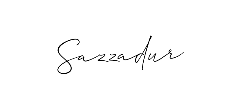 if you are searching for the best signature style for your name Sazzadur. so please give up your signature search. here we have designed multiple signature styles  using Allison_Script. Sazzadur signature style 2 images and pictures png