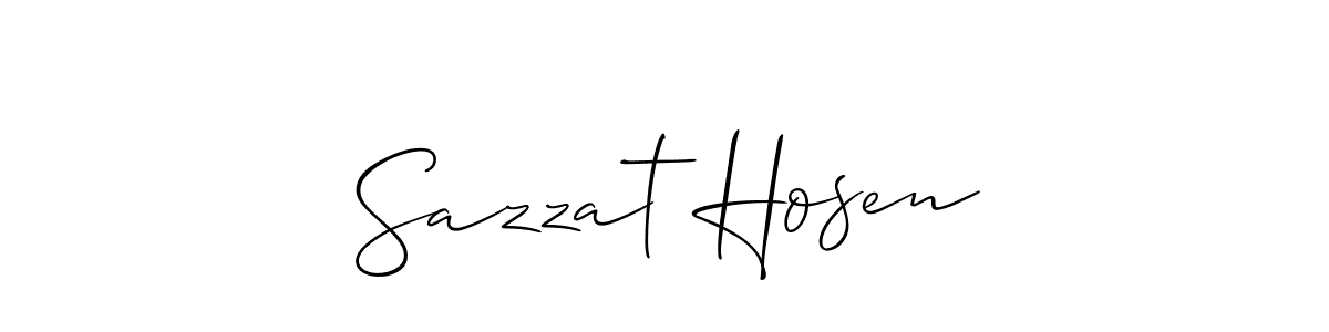Create a beautiful signature design for name Sazzat Hosen. With this signature (Allison_Script) fonts, you can make a handwritten signature for free. Sazzat Hosen signature style 2 images and pictures png