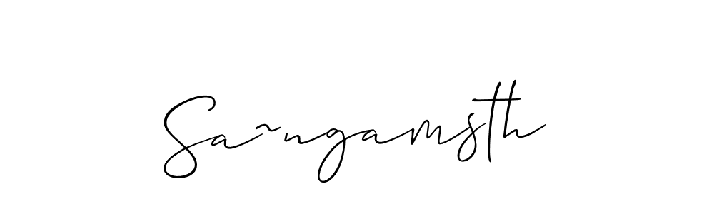 if you are searching for the best signature style for your name Sa~ngamsth. so please give up your signature search. here we have designed multiple signature styles  using Allison_Script. Sa~ngamsth signature style 2 images and pictures png