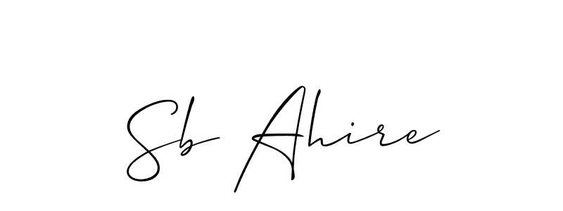 Sb Ahire stylish signature style. Best Handwritten Sign (Allison_Script) for my name. Handwritten Signature Collection Ideas for my name Sb Ahire. Sb Ahire signature style 2 images and pictures png