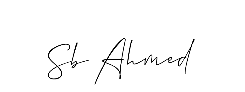 Create a beautiful signature design for name Sb Ahmed. With this signature (Allison_Script) fonts, you can make a handwritten signature for free. Sb Ahmed signature style 2 images and pictures png