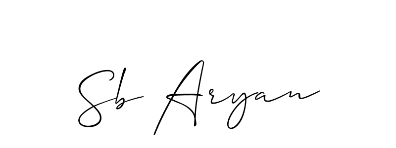 Make a beautiful signature design for name Sb Aryan. With this signature (Allison_Script) style, you can create a handwritten signature for free. Sb Aryan signature style 2 images and pictures png