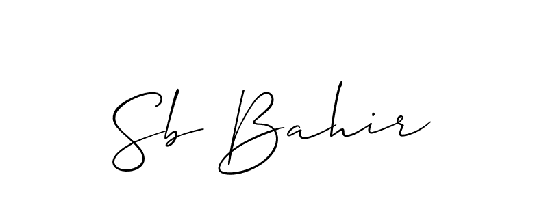 How to make Sb Bahir name signature. Use Allison_Script style for creating short signs online. This is the latest handwritten sign. Sb Bahir signature style 2 images and pictures png