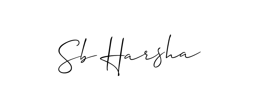 Make a short Sb Harsha signature style. Manage your documents anywhere anytime using Allison_Script. Create and add eSignatures, submit forms, share and send files easily. Sb Harsha signature style 2 images and pictures png