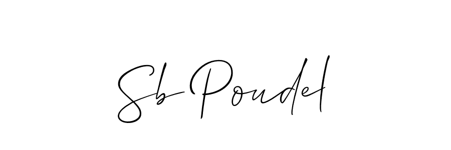 The best way (Allison_Script) to make a short signature is to pick only two or three words in your name. The name Sb Poudel include a total of six letters. For converting this name. Sb Poudel signature style 2 images and pictures png