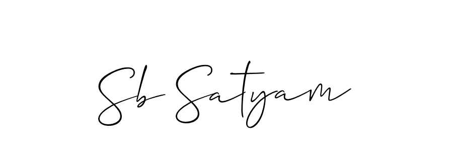 Design your own signature with our free online signature maker. With this signature software, you can create a handwritten (Allison_Script) signature for name Sb Satyam. Sb Satyam signature style 2 images and pictures png