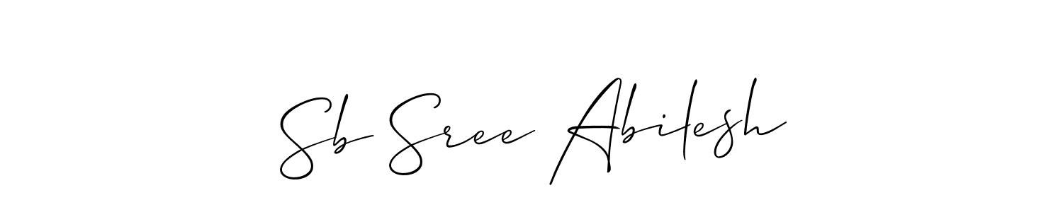 How to Draw Sb Sree Abilesh signature style? Allison_Script is a latest design signature styles for name Sb Sree Abilesh. Sb Sree Abilesh signature style 2 images and pictures png