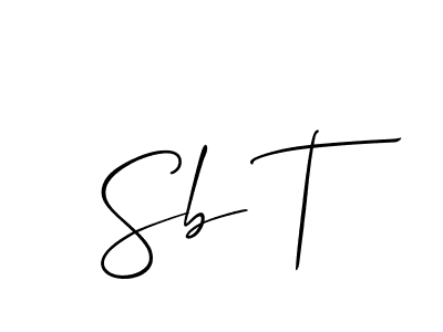 Also You can easily find your signature by using the search form. We will create Sb T name handwritten signature images for you free of cost using Allison_Script sign style. Sb T signature style 2 images and pictures png