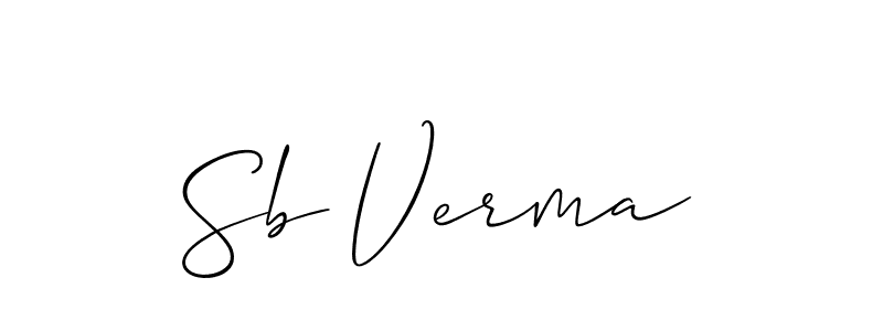 Use a signature maker to create a handwritten signature online. With this signature software, you can design (Allison_Script) your own signature for name Sb Verma. Sb Verma signature style 2 images and pictures png