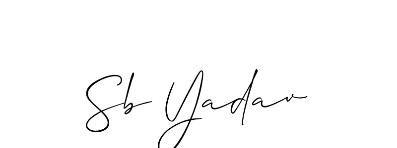 if you are searching for the best signature style for your name Sb Yadav. so please give up your signature search. here we have designed multiple signature styles  using Allison_Script. Sb Yadav signature style 2 images and pictures png