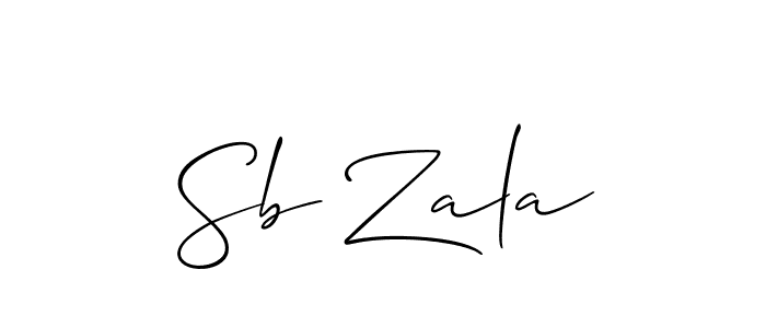 Sb Zala stylish signature style. Best Handwritten Sign (Allison_Script) for my name. Handwritten Signature Collection Ideas for my name Sb Zala. Sb Zala signature style 2 images and pictures png