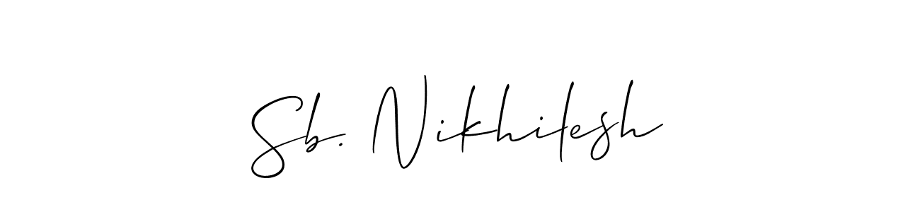 Similarly Allison_Script is the best handwritten signature design. Signature creator online .You can use it as an online autograph creator for name Sb. Nikhilesh. Sb. Nikhilesh signature style 2 images and pictures png