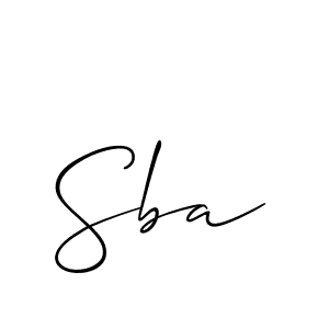 Use a signature maker to create a handwritten signature online. With this signature software, you can design (Allison_Script) your own signature for name Sba. Sba signature style 2 images and pictures png
