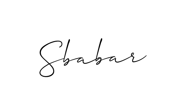 Use a signature maker to create a handwritten signature online. With this signature software, you can design (Allison_Script) your own signature for name Sbabar. Sbabar signature style 2 images and pictures png