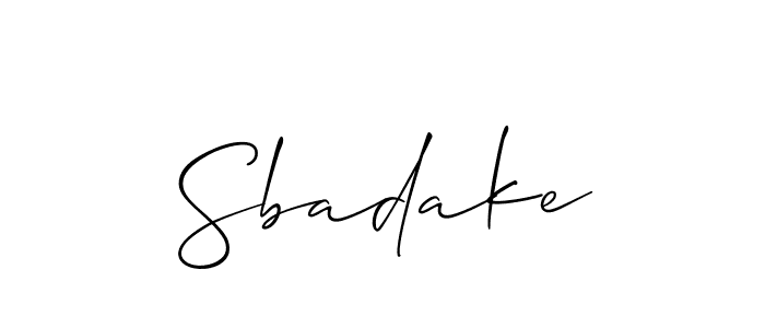 Make a short Sbadake signature style. Manage your documents anywhere anytime using Allison_Script. Create and add eSignatures, submit forms, share and send files easily. Sbadake signature style 2 images and pictures png