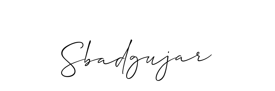It looks lik you need a new signature style for name Sbadgujar. Design unique handwritten (Allison_Script) signature with our free signature maker in just a few clicks. Sbadgujar signature style 2 images and pictures png