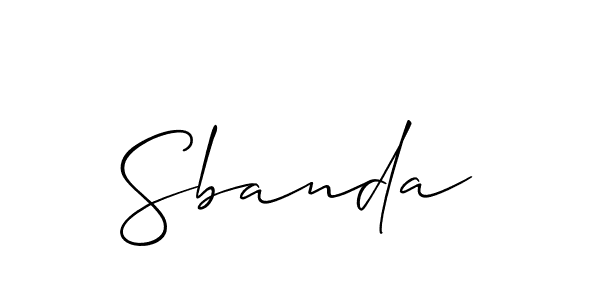 Make a beautiful signature design for name Sbanda. With this signature (Allison_Script) style, you can create a handwritten signature for free. Sbanda signature style 2 images and pictures png