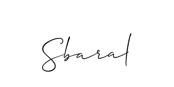 The best way (Allison_Script) to make a short signature is to pick only two or three words in your name. The name Sbaral include a total of six letters. For converting this name. Sbaral signature style 2 images and pictures png