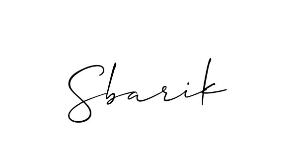 The best way (Allison_Script) to make a short signature is to pick only two or three words in your name. The name Sbarik include a total of six letters. For converting this name. Sbarik signature style 2 images and pictures png