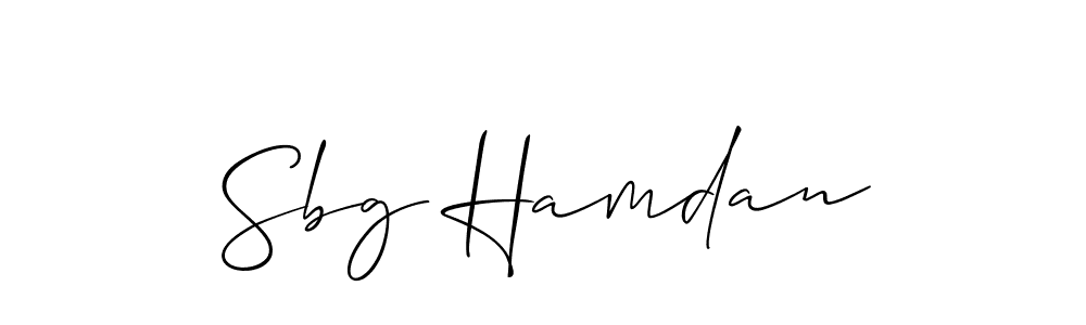 Use a signature maker to create a handwritten signature online. With this signature software, you can design (Allison_Script) your own signature for name Sbg Hamdan. Sbg Hamdan signature style 2 images and pictures png