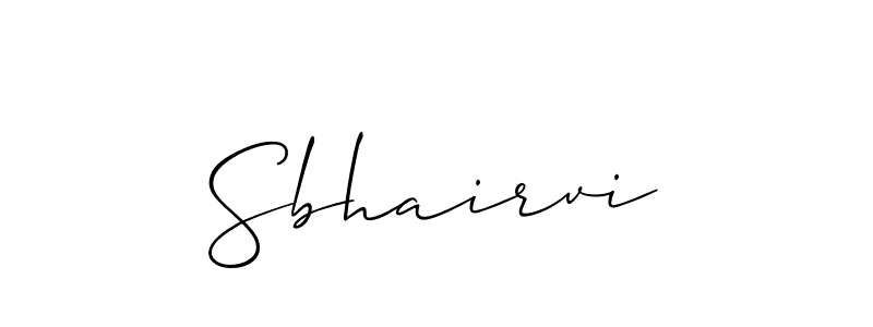 It looks lik you need a new signature style for name Sbhairvi. Design unique handwritten (Allison_Script) signature with our free signature maker in just a few clicks. Sbhairvi signature style 2 images and pictures png