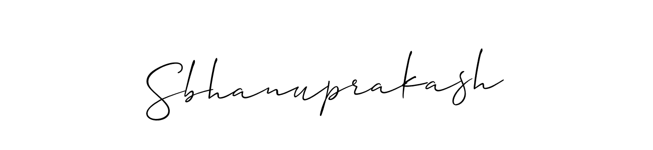 Make a beautiful signature design for name Sbhanuprakash. With this signature (Allison_Script) style, you can create a handwritten signature for free. Sbhanuprakash signature style 2 images and pictures png