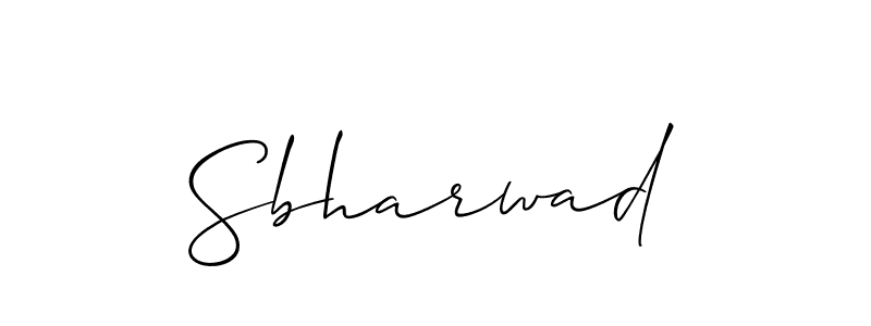 The best way (Allison_Script) to make a short signature is to pick only two or three words in your name. The name Sbharwad include a total of six letters. For converting this name. Sbharwad signature style 2 images and pictures png