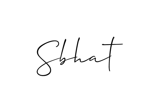 Make a beautiful signature design for name Sbhat. With this signature (Allison_Script) style, you can create a handwritten signature for free. Sbhat signature style 2 images and pictures png