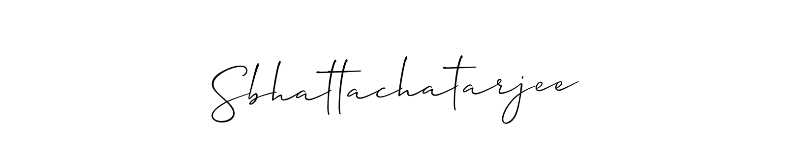 Also You can easily find your signature by using the search form. We will create Sbhattachatarjee name handwritten signature images for you free of cost using Allison_Script sign style. Sbhattachatarjee signature style 2 images and pictures png