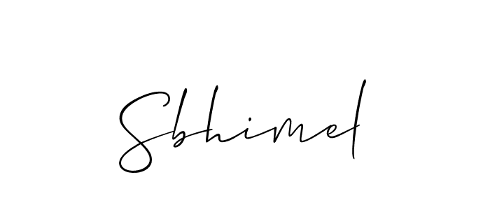 The best way (Allison_Script) to make a short signature is to pick only two or three words in your name. The name Sbhimel include a total of six letters. For converting this name. Sbhimel signature style 2 images and pictures png