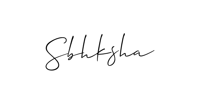 Use a signature maker to create a handwritten signature online. With this signature software, you can design (Allison_Script) your own signature for name Sbhksha. Sbhksha signature style 2 images and pictures png