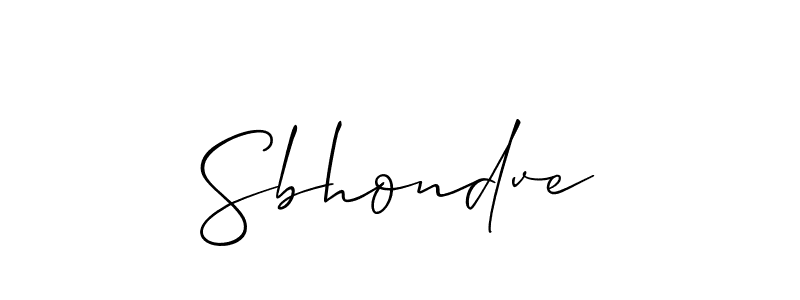 How to Draw Sbhondve signature style? Allison_Script is a latest design signature styles for name Sbhondve. Sbhondve signature style 2 images and pictures png